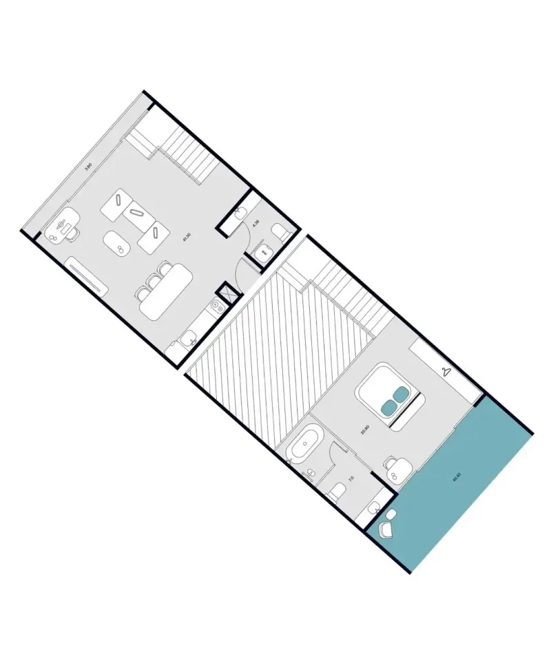 Квартира с 1 спальней и открытым видом в Essence Residence, Раваи