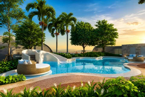 Wyndham Grand Residences Wongamat Pattaya — Condo in Wongamat from THB 5M — landscaped area and leisure space
