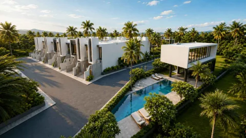 Aileen Residence Lagoon — таунхаусы и виллы в Чернг Талай от ฿10,15 млн — архитектура и фасад комплекса