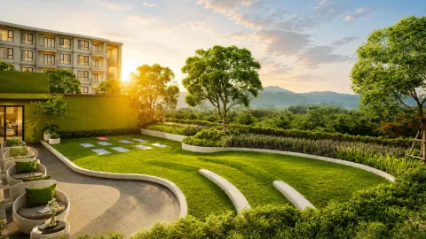 The Title Olive Phuket — квартиры в Nai Yang от ฿3,7 млн — территория и зона отдыха