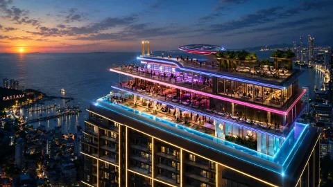 Grand Solaire Noble — квартиры в 50-этажном комплексе в Паттайе — архитектура и фасад комплекса