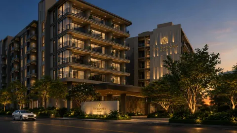 The Panora Estuaria — beachfront condos in Na Jomtien — landscaped area and leisure space