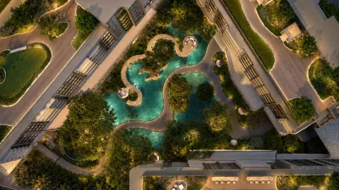 The Panora Estuaria — beachfront condos in Na Jomtien — shared pool and communal facilities