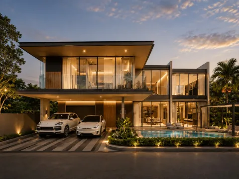 Highland Park Pool Villas — дома с бассейном в Huai Yai — интерьер жилого пространства