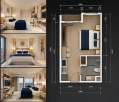 The Empire Tower Pattaya — Condo in Jomtien Near Jomtien Beach — bedroom or private area