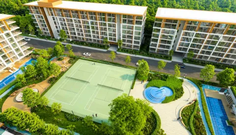 The Ozone Oasis Condominium — квартиры рядом с Laguna Phuket — общий вид проекта в районе Чернгталай, Банг Тао, Лагуна Пхукет