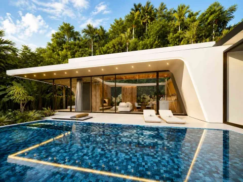Aileen Villas Phase 6 — виллы с бассейном у пляжа Най Тон — архитектура и фасад комплекса