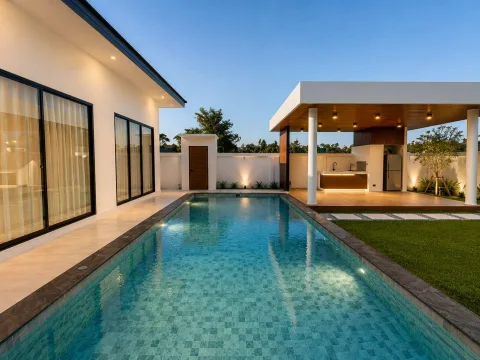Great Time Pool Villa — вилла у озера Мабпрачан — бассейн и общественная инфраструктура