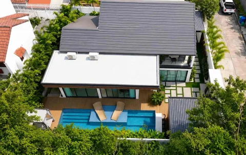 Jomtien Villas — вилла у пляжа Джомтьен — архитектура и фасад комплекса